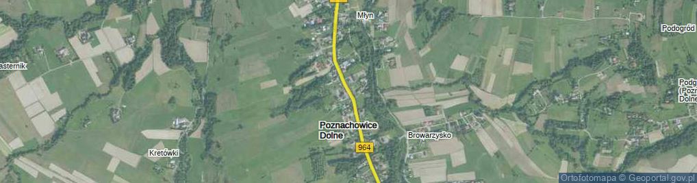 Zdjęcie satelitarne Poznachowice Dolne ul.